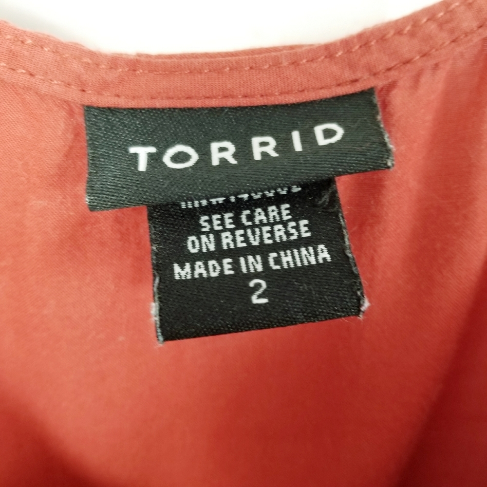 Torrid | Burnt Orange Embroidered Floral Tank Top - Picture 6 of 7
